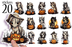 Halloween Stickers - Printable Horses and Jack o Lanterns Product Image 1