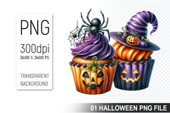 Spooky Cute Halloween Cupcakes Clipart PNG Bundle Product Image 8