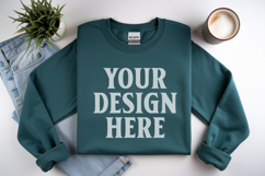 Heather Sport Gildan 18000 Folded Flat Lay Mockups Product Image 1