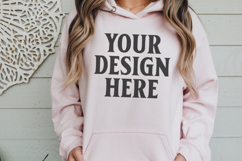 Light Pink Gildan 18500 Hoodie Sweatshirt Mockup, 185 mock- Product Image 1