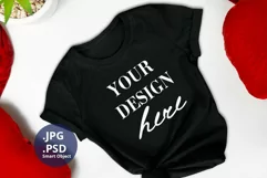 Black T-shirt Valentine's day PSD & JPG Mockup full wrap Product Image 3
