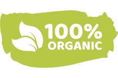 Organic food label. Fresh eco vegetarian products, vegan Product Image 1
