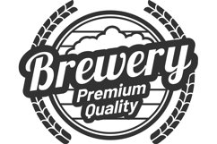 Brewery badge. Draft beer barrel emblem SVG PNG EPS JPG Product Image 1
