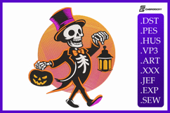 Halloween Gentleman Skeleton Machine Embroidery Designs Product Image 1