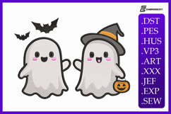 Two Halloween Ghosts Machine Embroidery Designs Product Image 1