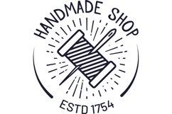 Handmade badge. Hipster craft badge, vintage workshop label Product Image 1