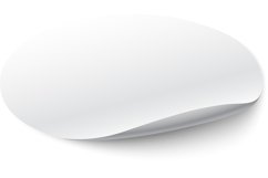 White paper stickers. Label sticker with curled corner Product Image 1