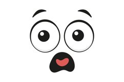 Cartoon scared shocked face Product Image 1