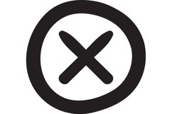 Cross doodle X mark. Hand drawn checklist mark Product Image 1