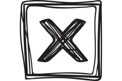Cross doodle X mark. Hand drawn checklist mark Product Image 1