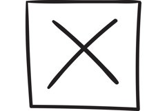 Cross doodle X mark. Hand drawn checklist mark Product Image 1