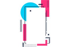 Memphis frame. Abstract lines and dots pattern shapes Product Image 1