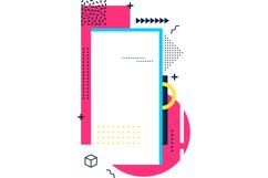 Memphis frame. Abstract lines and dots pattern shapes Product Image 1