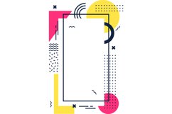 Memphis frame. Abstract lines and dots pattern shapes Product Image 1