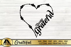 Grateful SVG PNG EPS DXF Thanksgiving SVG Floral Heart SVG Product Image 2