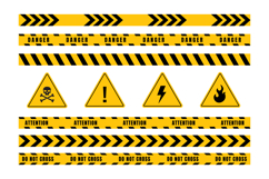 Yellow ribbon warning sign collection Product Image 1