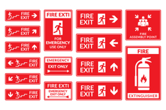 collection of fire exit safety signs Product Image 1