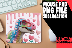 Playful Mouse Mat Sublimation PNG, Cute Dino Product Image 1
