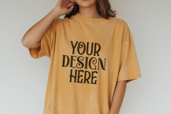 Mustard Comfort Colors 1717 T-shirt Mockups, Real Model Product Image 1
