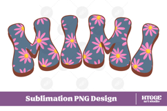 mimi Png Retro Flowers Mother&#039;s Day Floral Mom Sublimation Product Image 1