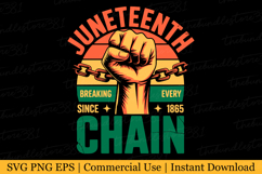 Juneteenth Breaking Every Chain since 1865 Svg | Svg File Product Image 1
