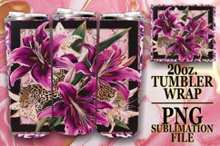 Sparkling Leopard &amp; Floral Tumbler Wraps - 20oz Product Image 1