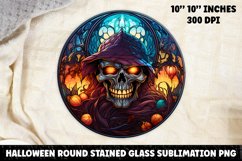 Halloween Stained Glass Sublimation PNG | Skull | Ghost Product Image 1