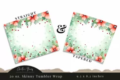Cute Watercolor Christmas Frame Tumbler Wrap PNG Product Image 3