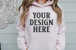 Light Pink Gildan 18500 Hoodie Sweatshirt Mockup, 185 mock- Product Image 1
