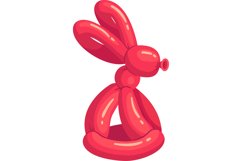 Cartoon balloon rabbit animal. Birthday hare toy Product Image 1