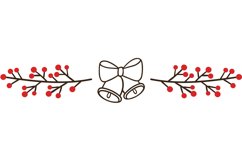 Hand drawn ornamental winter Christmas bells divider SVG Product Image 1