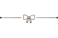 Hand drawn ornamental winter Christmas gift bow divider SVG Product Image 1