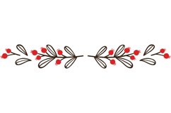 Hand drawn ornamental winter Christmas red berries divider Product Image 1