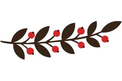 Hand drawn ornamental winter Christmas red berries divider Product Image 1