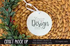 Ceramic Christmas ornament on Wood MOCKUP| PSD & JPEG Product Image 1
