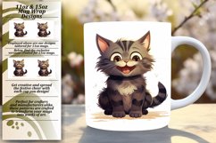 Playful Kitty Mug Art: Colorful Sublimation Design Product Image 1