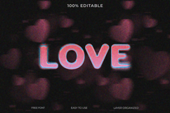 Love Text Effect with Blurred Hearts Background Product Image 1
