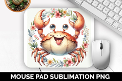 Crab Mouse Pad, Cute Animal Mouse Pad PNG, Animal Lover Gift Product Image 1