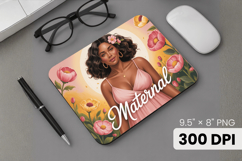 Afro Girl / Woman braided hair Mouse Pad, Black Queen PNG Product Image 1