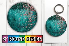 Radiant Glittery Petal Sublimation Circle: Keychain, Coaster Product Image 1