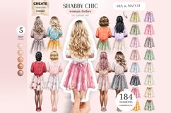 Shabby Chic Woman CLipart, Fashion Product Image 1