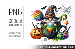 Halloween Coffee Cup Gnome, Halloween Clipart PNG File Product Image 1