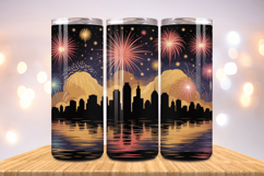 Festive Happy New Year Tumbler Wrap 2026: 20oz Skinny Tumble Product Image 1