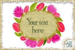 Watercolour floral clipart frames wreath pink Product Image 8
