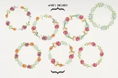 Ring Of Roses Florals 7 Wreaths Watercolor Flowers Red Product Image 2