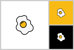 Fried Egg Icon Vector Illustration - Minimal Flat Design Product Image 1