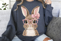 Easter Bunny png, Knit Bunny with Glasses png Product Image 6