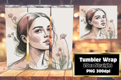 20oz Sublimation Tumbler Wrap , Beauty Woman Product Image 1