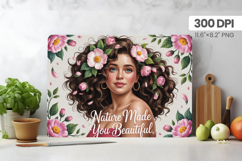 Afro Girl/Woman Melanin braided hair Cutting Board PNG Desig Product Image 1