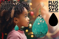 Shimmering Leopard Dangle Delights: Teardrop Sublimation Product Image 1